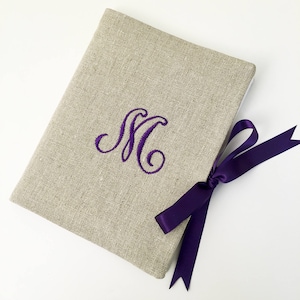 5x7 Personalized Photo Album / Rustic Photo Album / Monogram Photo Album 5x7 / Linen Photo Album 5x7 / Personalized Wedding Photo Album Gift