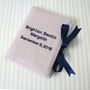 Baby Photo Album 4x6 Custom Photo Album, Personalized Baby Gift, Baby Girl Photo Album, Baby Boy Photo Album-Linen, New Born Photo Album 4X6