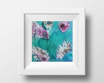 abstract painting  watercolor teal painting gift for girlfriend gift for mom heart print wall art teal