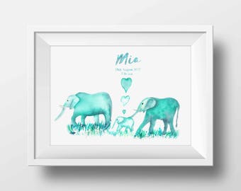 Nursery watercolour, new baby gift custom gift nursery art nusery decor Watercolor Nursery Wall Art Personalized Art kids room customized