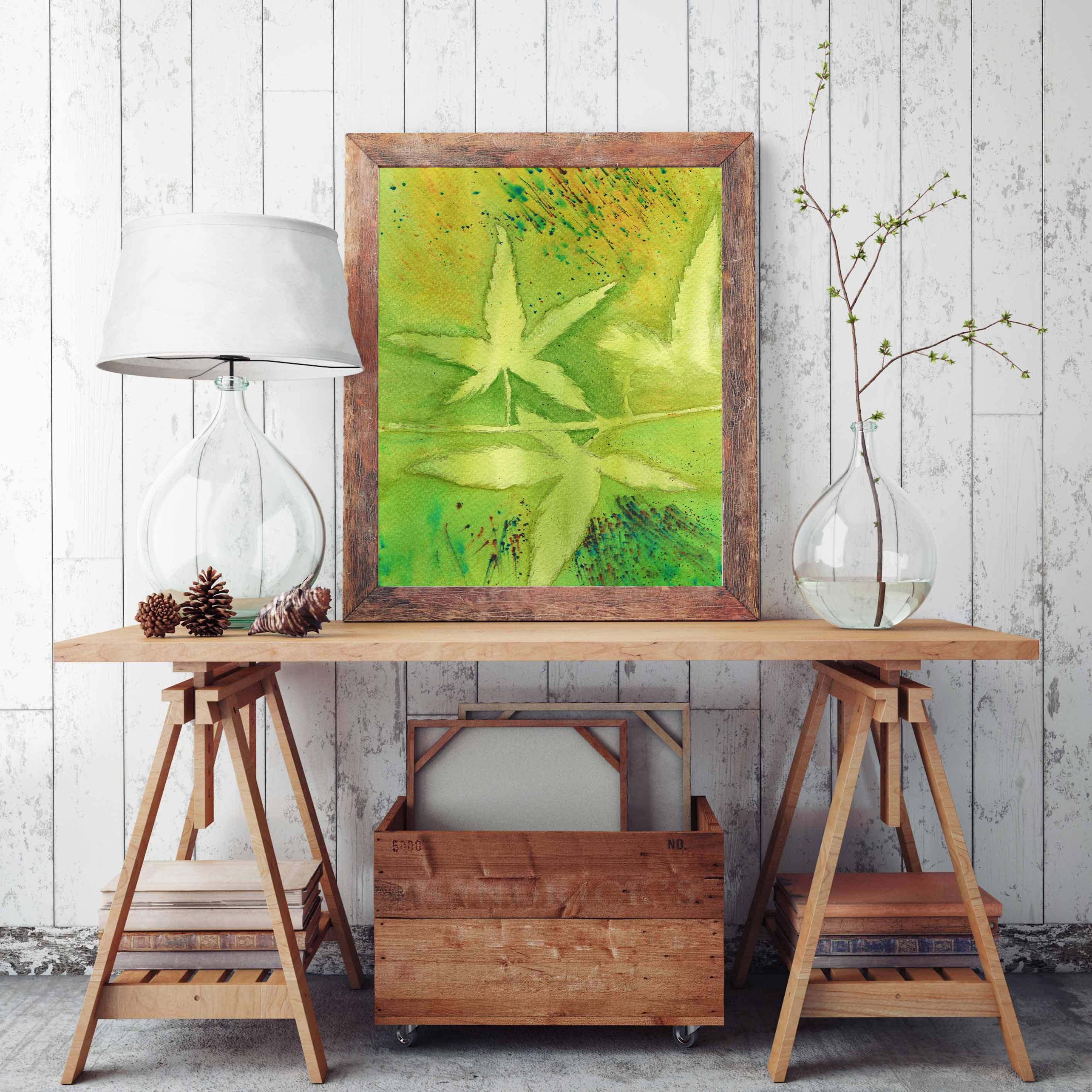 Green Wall Art Home Decor Watercolor Wall Decor Nature Watercolor Prints Nature Wall Art Nature ...