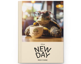 Tortoise Café Turtle with Glasses Hardcover Journal | It's a New Day