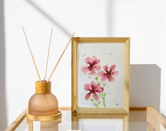 Original Watercolor Painting: Floral Art, 5x7 inches