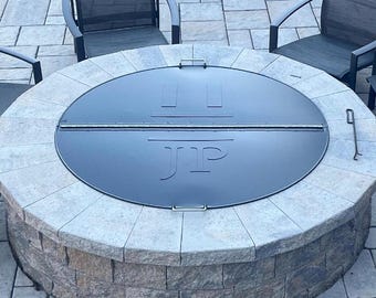 Custom Monogram Fire Pit Lid: Folding Stainless Steel Snuffer Cover