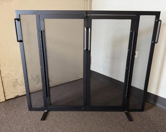 USA Made Fireplace Screen with Double Doors, Modern Fireplace Decor