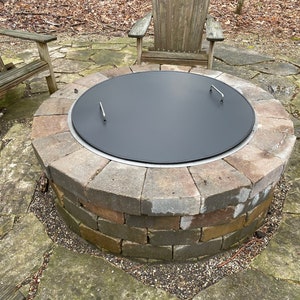 Fire Pit Lid Cover Galvanized Steel 16 Gauge, Fire pit Round-Square, Snuffer Cover, Fire Hearth Cover, Fire Bowl Cap, Heat Resistance