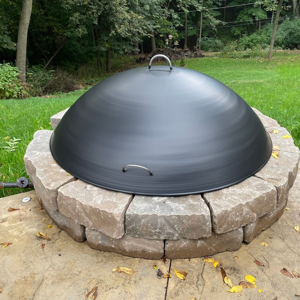 FIRE PIT Dome SNUFFER/Lid Cover- Solid Dome Fire Pit Snuffer/Lid Cover- Available in 30", 36" and 42" Diameter