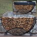 OUTDOOR FIREWOOD LOG Rack 8 Foot Half Round Firewood storage crib with kindling area and Cover