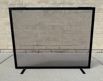 FIREPLACE SCREEN, fireplace safety SCREEN- Single Panel Design- fireplace free standing screen-Black or Gun Metal color