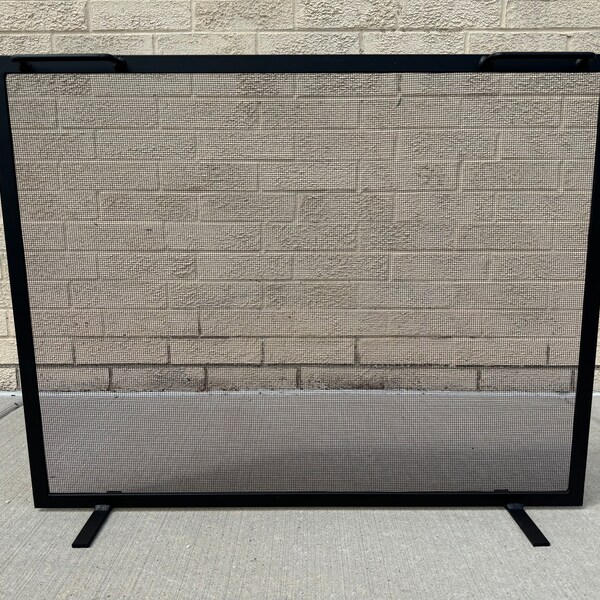 FIREPLACE SCREEN, fireplace safety SCREEN- Single Panel Design- fireplace free standing screen-Black or Gun Metal color