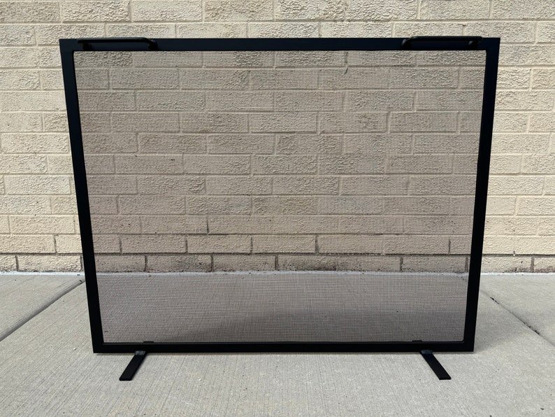 FIREPLACE SCREEN, fireplace safety SCREEN Single Panel Design fireplace free standing screen-Black or Gun Metal color image 1