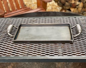 Fire Pit Cooking Searing Plate: Steel Campfire Grill with Handles