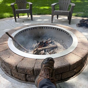 Smokeless Fire Pit Ring, 304 Stainless Steel, 3" Top Lip image 3