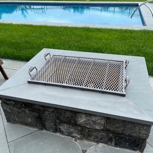 Fire Pit Cooking Grate, Open Fire Cooking Grate Grid with Handles, Campfire Cook Top, Camping Grill, Wood Burning, Fireplace Grate