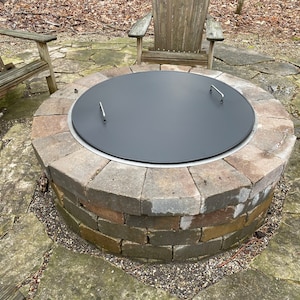 Aluminum Fire Pit Lid Cover, Fire Pit Snuffer Cover, Spark Screen Lid One Piece, Heat Resistance, Fire Pit Clean, Fire Pit Safety Lid,