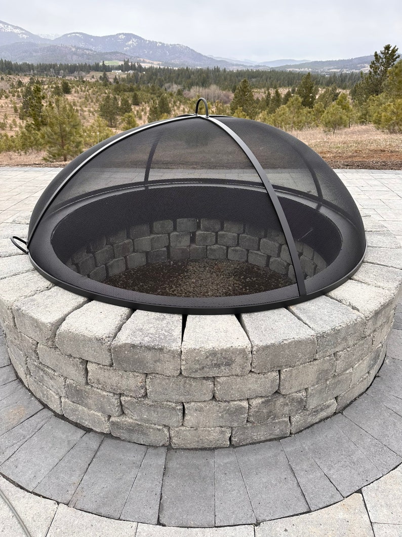 FIRE PIT SAFETY Screenlift off Dome Round Fire Pit Screenall Etsy