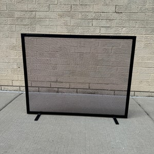 FIREPLACE SCREEN, fireplace safety SCREEN Single Panel Design fireplace free standing screen-Black or Gun Metal color image 4