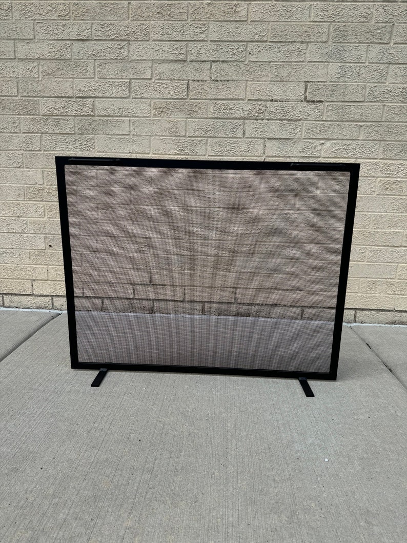 FIREPLACE SCREEN, fireplace safety SCREEN Single Panel Design fireplace free standing screen-Black or Gun Metal color image 4