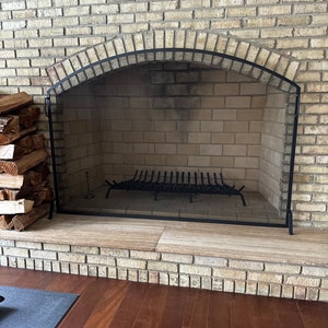 ARCH FIREPLACE SCREEN, fireplace safety screen- Arch Single Panel Design- free standing fireplace screen