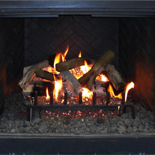 GAS LOG SET and Burner System with Safery Pilot Light Option- Elite Triple Burner with gas logs included