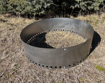 CORTEN STEEL METAL Fire Pit Round Ring or Fire Pit Liner with Smokeless Feature 1" holes-Insert 14" Tall