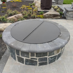 Fire Pit Folding Lid Cover 16 Gauge, Stainless Steel Fire Pit Snuffer Cover Round Square, Rust Proof, Spark Screen Lid, Heat Resistance
