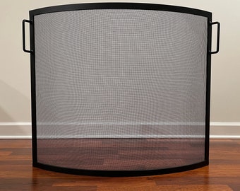 FIREPLACE SCREEN, fireplace safety SCREEN-- Bow/Curved Design- fireplace free standing screen