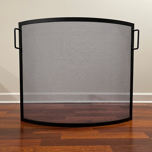 FIREPLACE SCREEN, fireplace safety SCREEN-- Bow/Curved Design- fireplace free standing screen