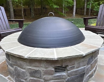 Dome Fire Pit Lid Cover, Carbon Steel Snuffer, Heat Resistant