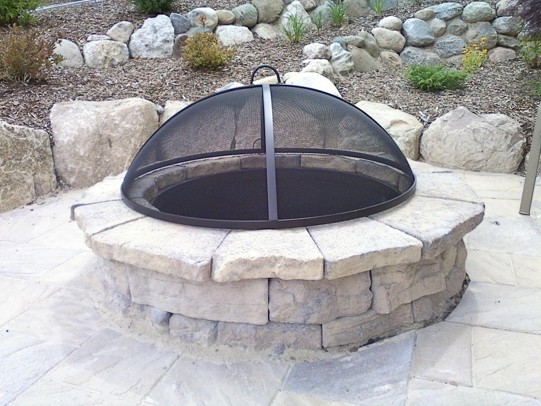 FIRE PIT SAFETY Screenlift off Dome Round Fire Pit Screenall Etsy