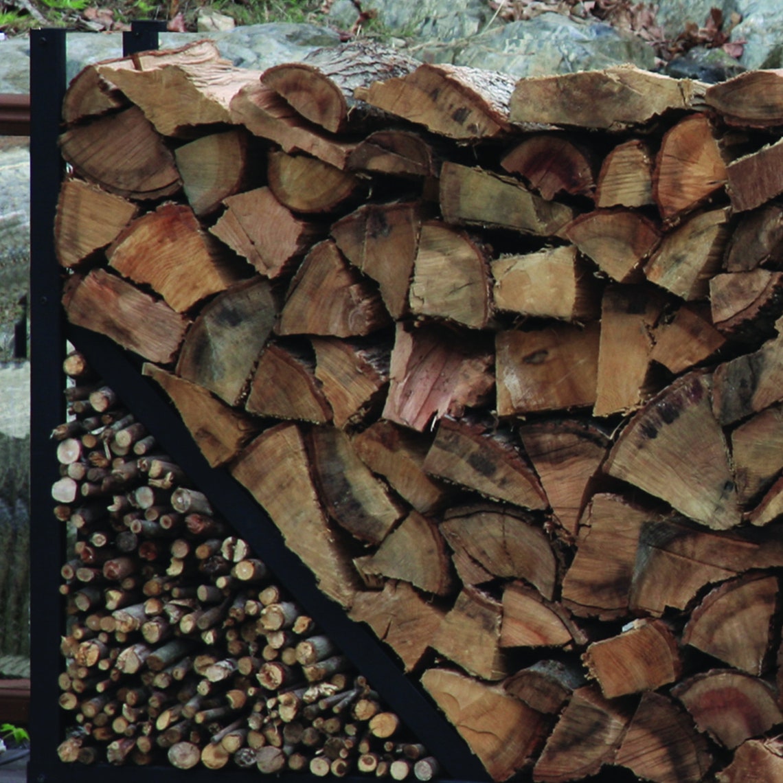 FIREWOOD LOG Rack 8' Wide Straight Sides With Storage Crib - Etsy