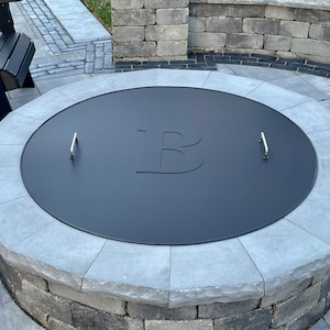Custom Monogram Fire Pit Lid Cover 16 Gauge, Stainless Steel Fire Pit Snuffer Cover, Fire Hearth Cover, Fire Bowl Cap, Heat Resistance