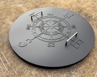 Compass Design Stainless Steel Fire Pit Lid: Snuffer Cover with Rise