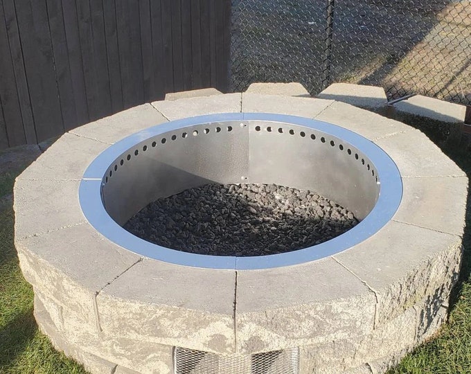 Smokeless Fire Pit Ring, 304 Stainless Steel, 3" Top Lip