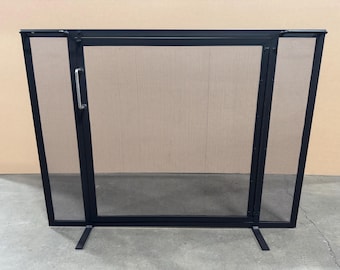 USA Made Fireplace Screen with Single Door, Modern Fireplace Decor