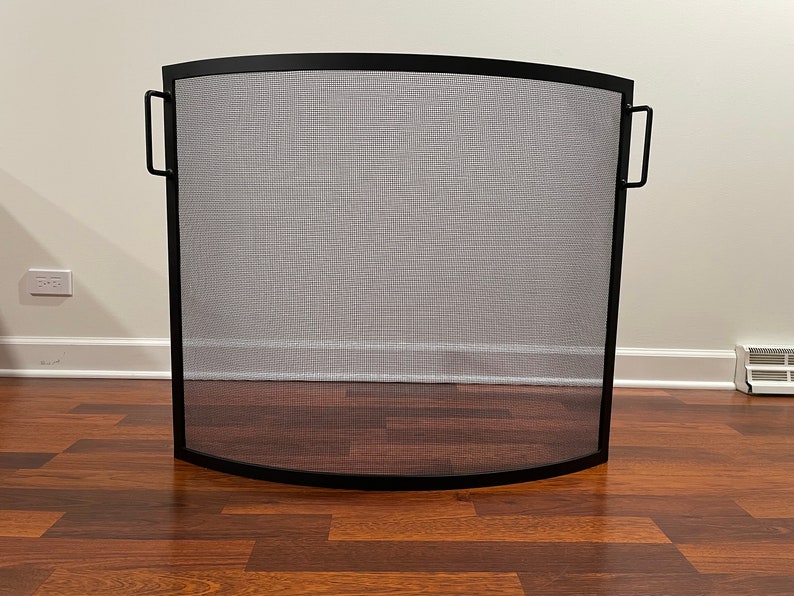 FIREPLACE SCREEN, fireplace safety SCREEN Bow/Curved Design fireplace free standing screen image 2