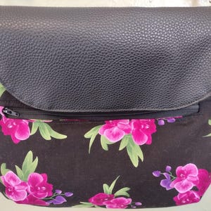 Black, Pink, Fuschia and Purple Medium Crossbody Bag