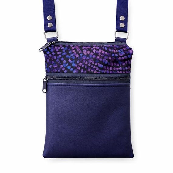 Shimmering Navy Cross Body Cell Phone Bag