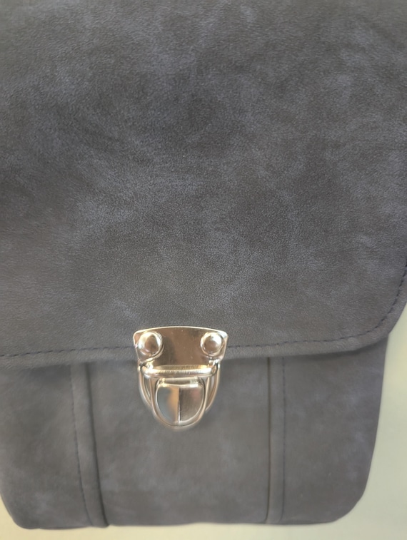 Navy Faux Suede Small Crossbody Bag