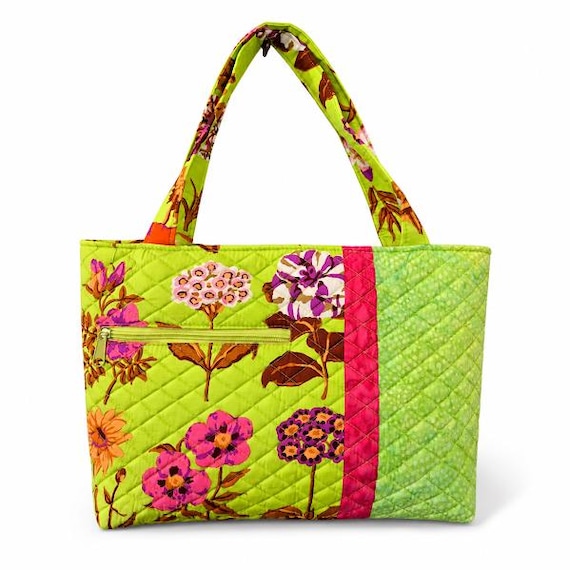Apple Green Multi Colored Quilted Tote Style Bag Kaffe Fassett Fabric