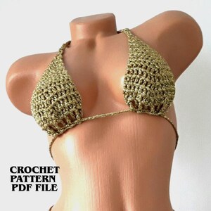 Easy Crochet Bikini Top Pattern, Bralette Lingerie Bra