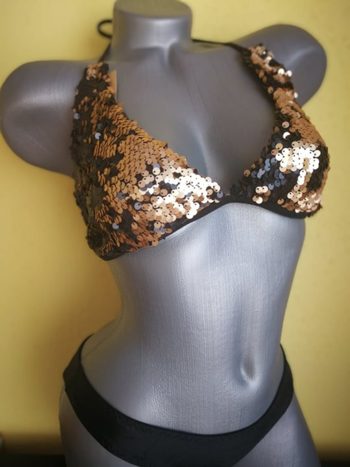 sequin bikini top
