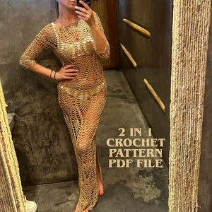 Crochet Pattern Sweater or Prom Dress, Gown, Top or Vest, Sundress PDF File