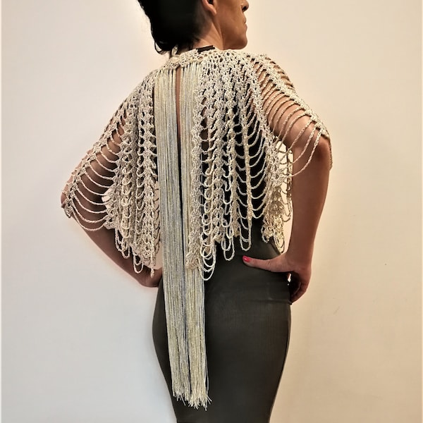 Crochet Wrap Pattern, Wedding Shawl, Summer Cardigan, Beach Cover Up