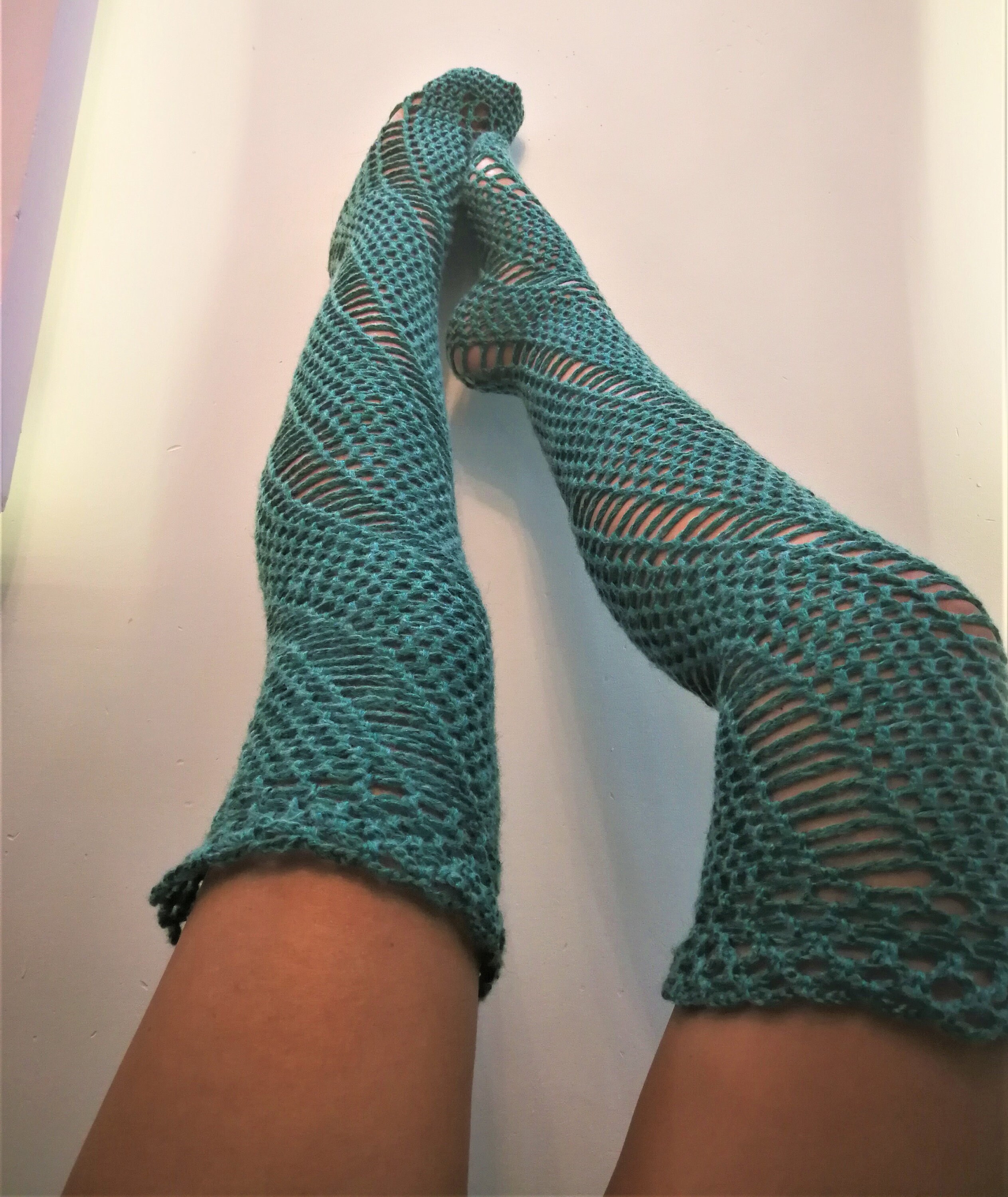 Crochet Pattern Thigh High Socks PDF File Etsy