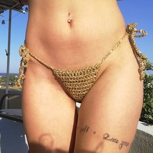 Copper Brazilian Bikini Bottom, Thong Bikini, Cheeky Bikini