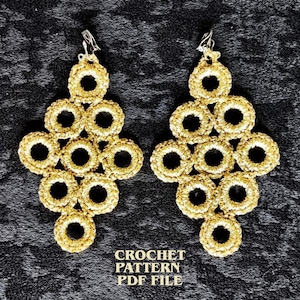 Crochet Earrings Pattern PDF | Statement Boho Earrings Tutorial | DIY Crochet Jewelry | Pretty Lightweight Festival Earrings Gift