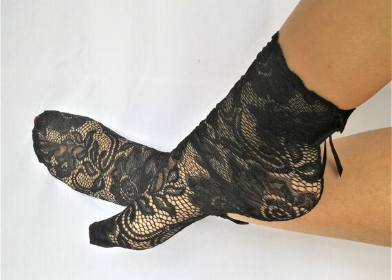 black lace sock boots