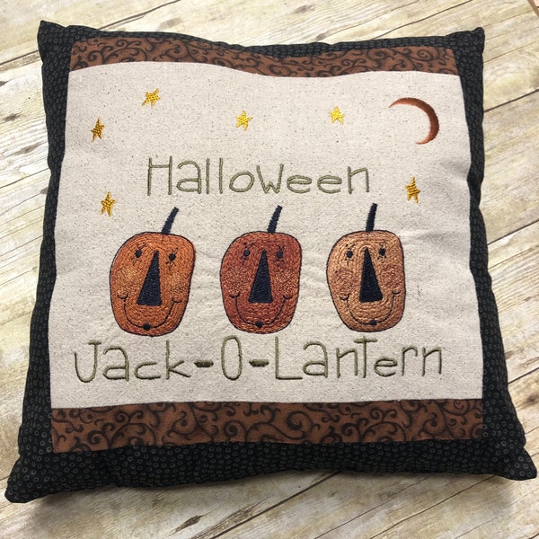 Ready to Ship SALE - Halloween Pillow, Jack-O-Lantern Pillow, Halloween Jack-O-Lantern Pillow