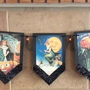 Halloween Banner, Halloween Vintage Banner, Vintage Halloween Decor